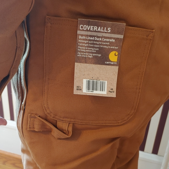 🚫SOLD🚫 NWT Carhartt Men's Duck Coveralls Brown - Picture 11 of 16